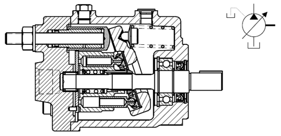 DENISON丹尼逊PV系列开式回路用轴向柱塞泵剖面图